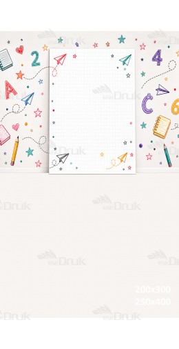 Tło fotograficzne „Szkolne doodle – kreatywna tablica” | 4193